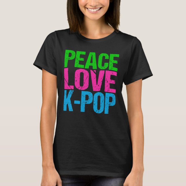 T-shirt Corée Pop Music Peace Love K-Pop (Devant)