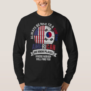 T-shirt Coréen Américain Nous connaissons des endroits où