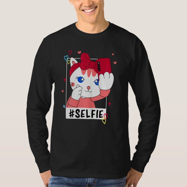 T-shirt Coréen amour mignon chat (Devant)