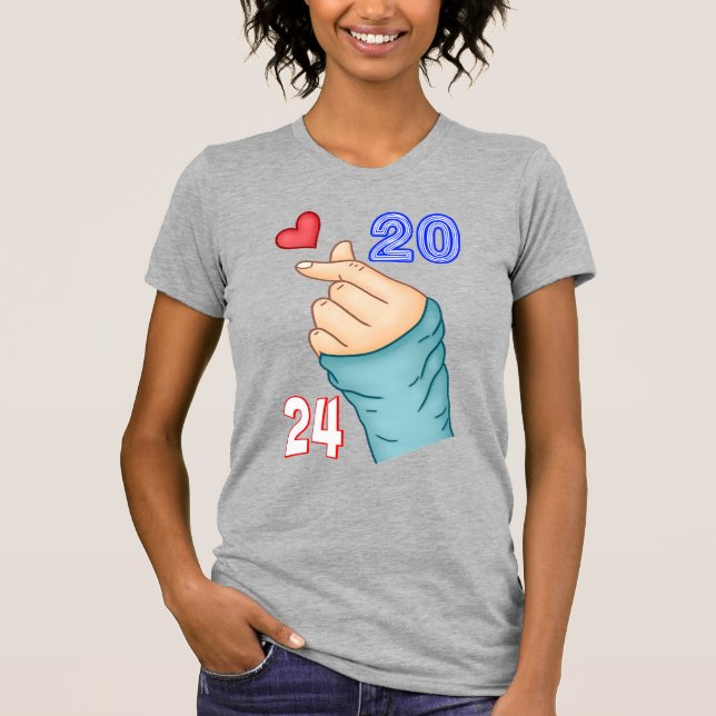 T-shirt Coréen Coeur 2024 (Devant)