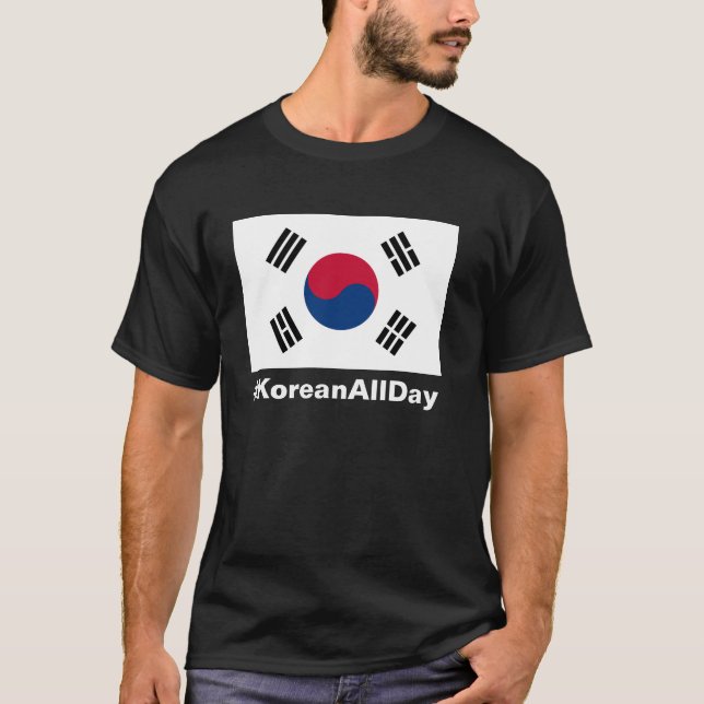 T-shirt coréen de fierté de #KOREANALLDAY (Devant)