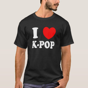 T-shirt Coréen K Pop Snap Doigt Coeur main I Love You Kpo