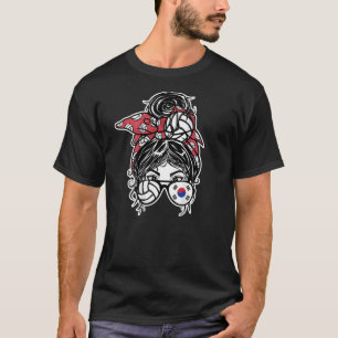T-shirt Coréen Messy Bun Hair Girl Corée du Sud Volleybal
