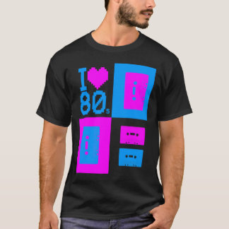 T-shirt Corey Tiger 80s "I Love 80s Cassette Tapes" Chemis