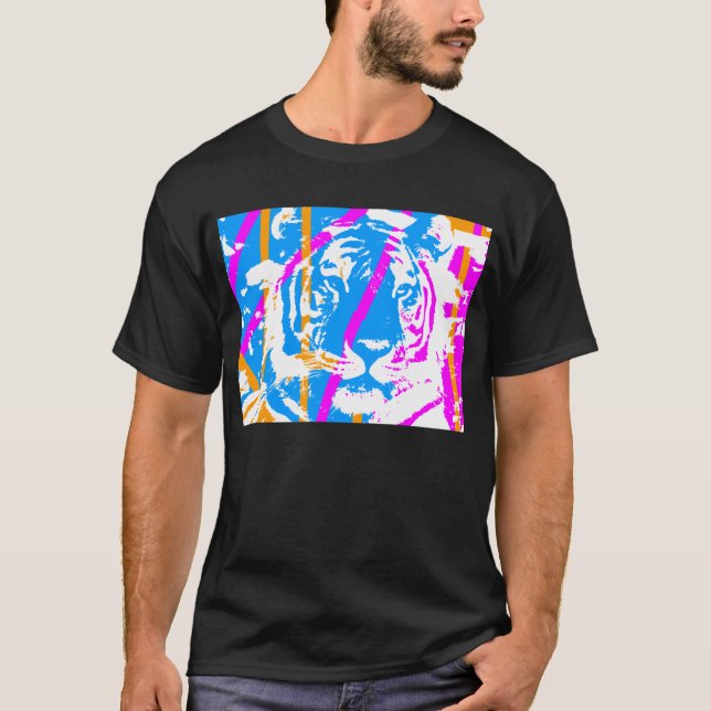 T-shirt COREY TIGER 80's MULTI TIGER FACE (Devant)