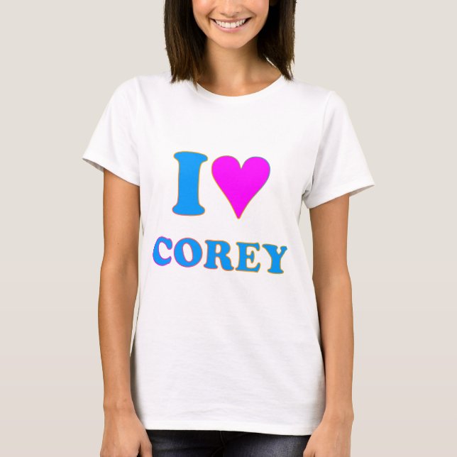T-shirt COREY TIGER 80's Rétro J'AIME COREY (Devant)