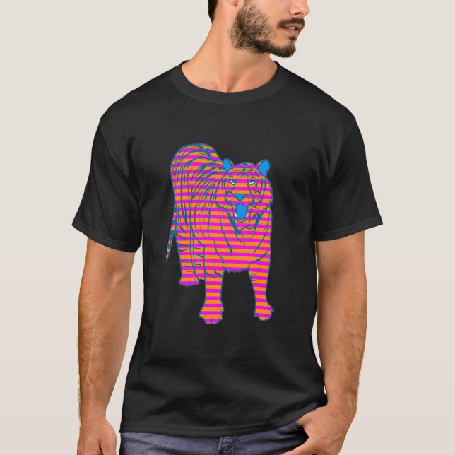 T-shirt COREY TIGER 80's STRIPED TIGER STANDING (Devant)