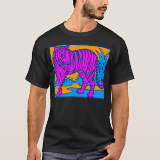 T-shirt COREY TIGER 80's TIGRE ROSE SCÈNE