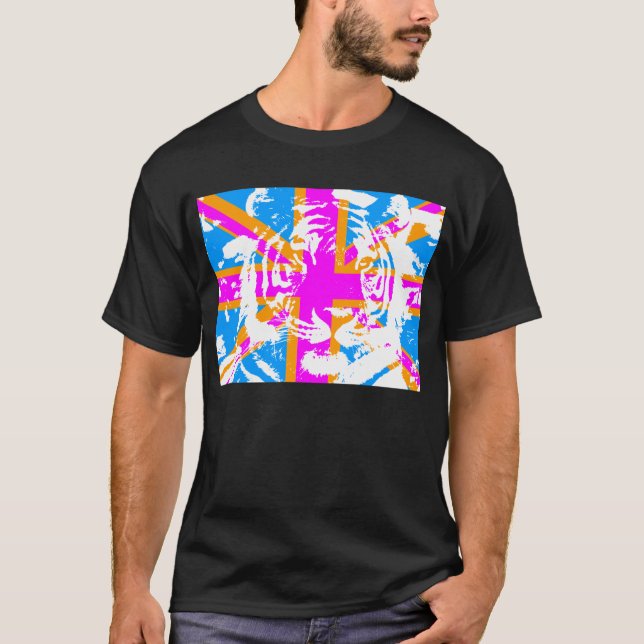 T-shirt COREY TIGER 80's UK TIGER FACE (Devant)