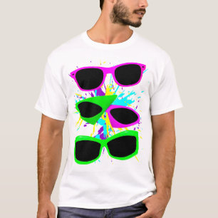 T-shirt Corey Tiger 80s Vintage Lunettes de soleil Neon Sp