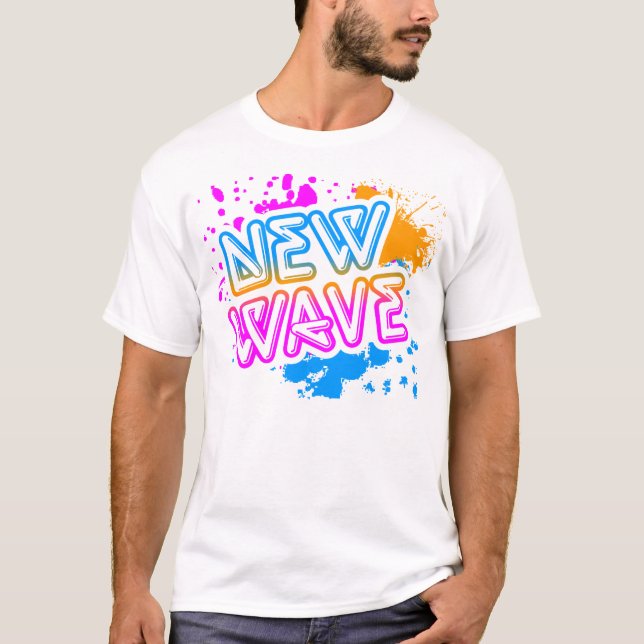 T-shirt Corey Tiger 80s Vintage New Wave Neon Splatter (Devant)