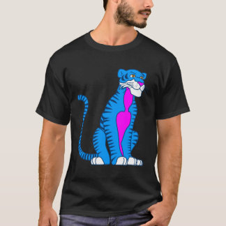 T-SHIRT COREY TIGER ALERTE TIGRE BLEU DES ANNÉES 80