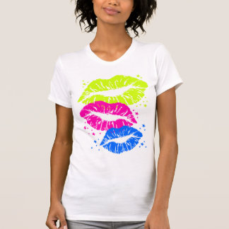 T-shirt Corey Tiger Années 80 Lèvres et Étoiles Bisous Vin