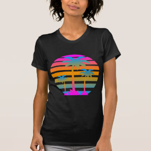 T-SHIRT COREY TIGER RETRO SUNSET PALMIERS