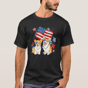 T-shirt Corgi 14 Juillet Jour De L'Indépendance Patriote