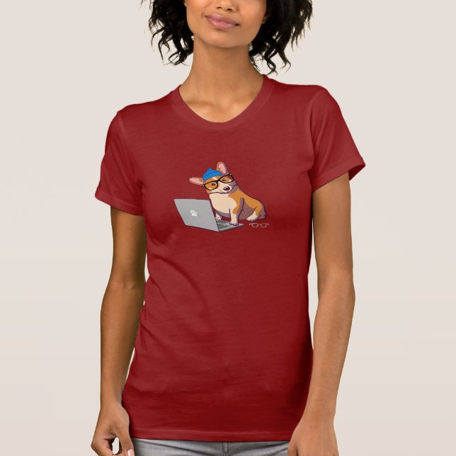 T-shirt Corgi 2 de hippie (Devant)