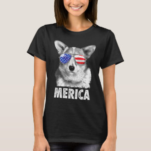 T-shirt Corgi 4 juillet Merica Hommes Femmes Usa American