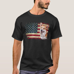 T-shirt Corgi 4th Of July Merica Men Women Dog Usa Flag