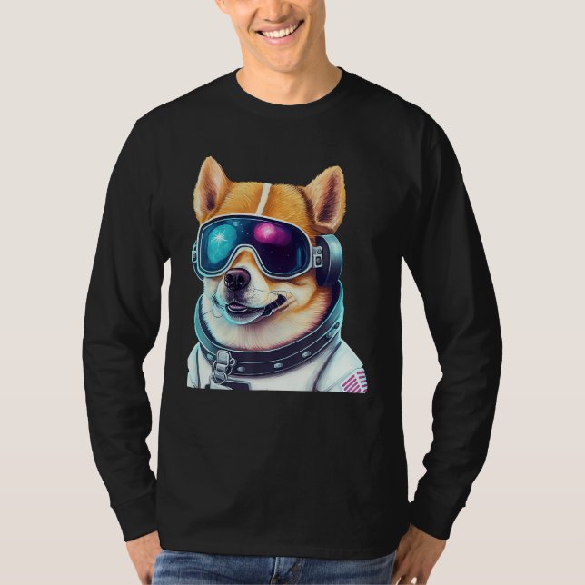 T-shirt Corgi affronte le chien astronaute de l'espace dan (Devant)