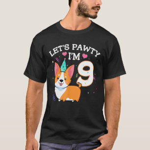 T-shirt Corgi amoureux de chiens pour 9 ans, 9ème annivers