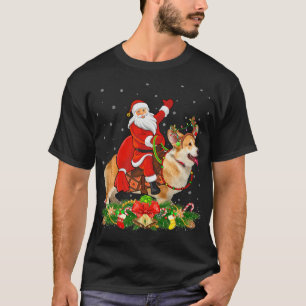 T-shirt Corgi Amoureux des chiens Funny Père Noël équitati
