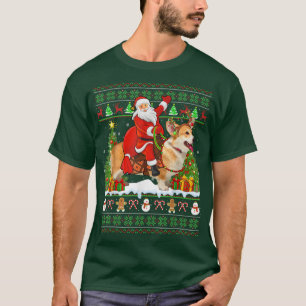 T-shirt Corgi Amoureux des chiens Funny Ugly Père Noël Rid