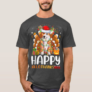 T-shirt Corgi Amoureux des chiens Halloween Noël Joyeux Ha