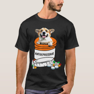 T-shirt Corgi Antidépresseur T Anti dépresseurs mignon chi