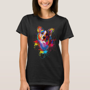 T-shirt Corgi Artistic Chien Corgi Aquarelle