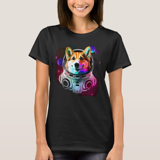 T-shirt Corgi Astronaut Chien dans l'espace extra-atmosphé (Devant)