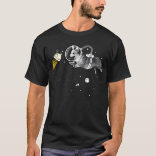 T-shirt Corgi Astronaut Dans L'Espace Icecream Corginaut