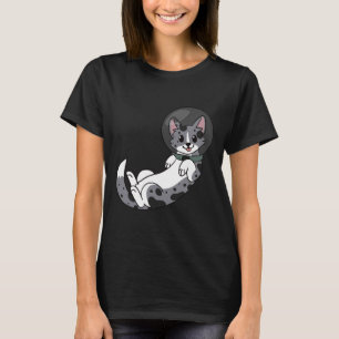 T-shirt Corgi bleu merle dans l'espace