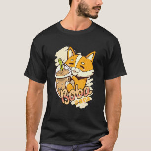 T-shirt Corgi Boba Bubble Milk Tea Graphic