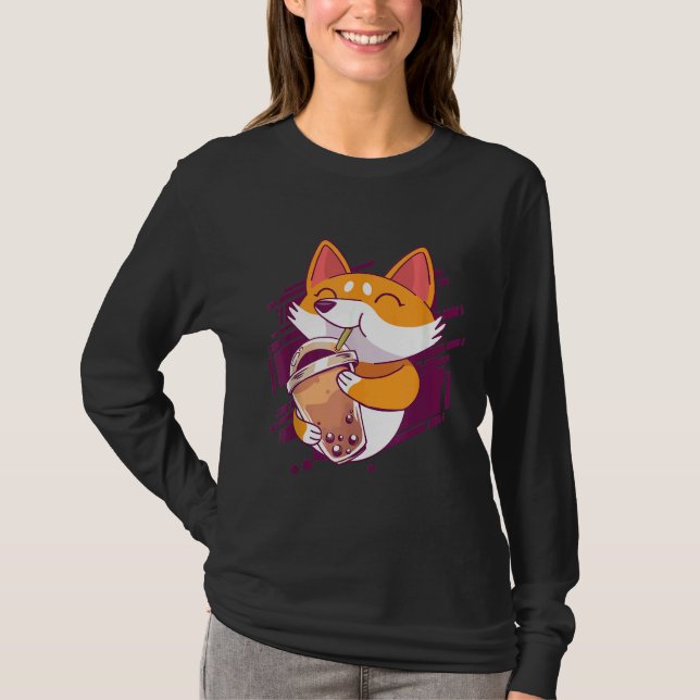 T-shirt Corgi Bubble Tea Bobas Corgi (Devant)