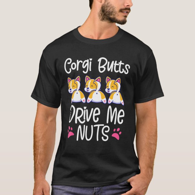 T-shirt Corgi Buttes Me Dégustent Mignonne Citation Chien (Devant)