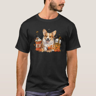 T-shirt Corgi Café Chaleureux Chaud Chaud Automne Vibes d'