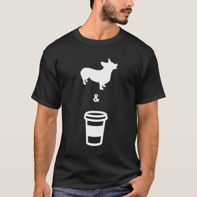 T-shirt Corgi Café Hommes Femmes (Devant)