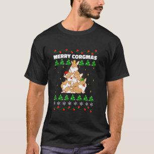 T-shirt Corgi Chien Arbre de Noël Animaux Amoureux Drôle N