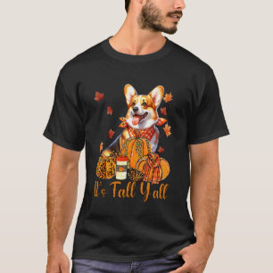 T-shirt Corgi Chien Automne Écharpe Chiens Feuilles D'Auto