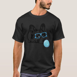 T-shirt Corgi chien avec avec des lunettes bubble gum Corg