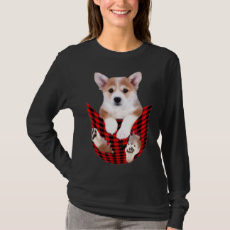 T-shirt Corgi Chien Big Dans Pocket Idée Papa Maman