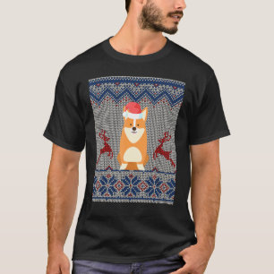 T-shirt Corgi Chien Chapeau de Père Noël Sweater de Noël L