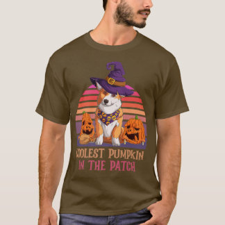 T-shirt Corgi Chien Coolest Citrouille Dans Le Patch Tee F