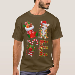 T-shirt Corgi Chien de Noël Lumière Chien drôle Amoureux d