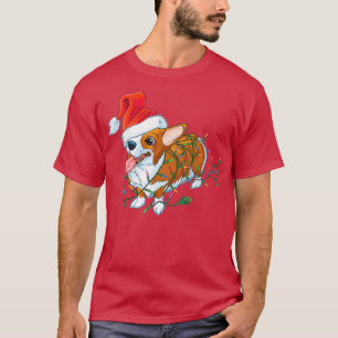 T-shirt Corgi Chien léger Joyeux Corgmas Père Noël Corgi U