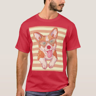 T-shirt Corgi Chien Loverretro Coucher de soleil Vintage C