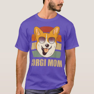 T-shirt Corgi Chien Maman Vintage Retro Sunset Joli Design