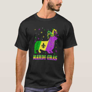 T-shirt Corgi Chien Mardi Gras Carnaval Bouffon Perles Pre