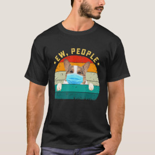 T-shirt Corgi Chien Mignonne Chien Qui Porte Un Masque Vis