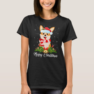 T-shirt Corgi Chien Neige Joyeux Noël Corgi